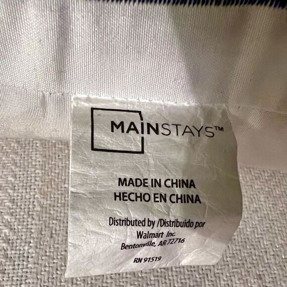 Mainstays Throw Pillow White w Blue/Pink Embroidery Approximately 16”x12”. - Picture 5 of 5